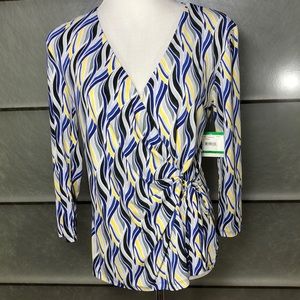 Anne Klein womens wrap blouse